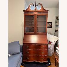 Drop Front Bookcase Secretary Desk One Piece - AptDeco