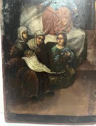 Antica icona ortodossa in legno dipinta a mano del XIX ...