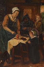 Sold at Auction: After Jan Steen Oil Painting Grace Before Meat