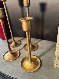 Vintage Graduated Brass Candlestick Set Four Candlesticks ...