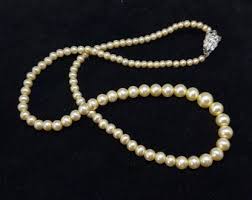Vintage Faux Pearl Necklace 1950s 60s Imitation Pearls Single Graduated Strand - Etsy