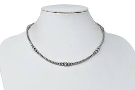 Graduated Silver Pearl Necklace (3-6MM) 18" | Ruidoso ...