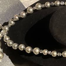 Vintage J Lo Large Graduated Silver Ball Bead 22" Necklace ...