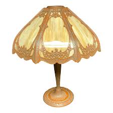 Circa 1920's Edward Miller Glass Panel Lamp | Chairish