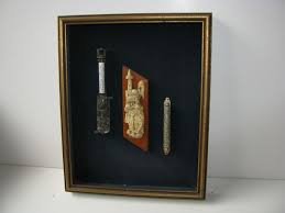 Vtg Shadow Box Framed Set of 3 Mezuzah Glass Metal Wood Judaism Judaic Artwork | eBay