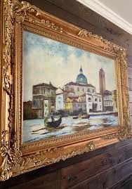 Large Venice Italy Oil Painting by Morseille | Chairish