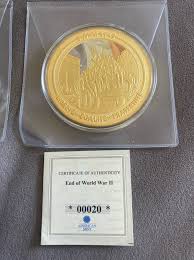 American mint “End of WWII” 24k gold plated coins ...