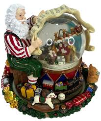 Christmas Snow Globe Here comes Santa Claus Reading Wish ...