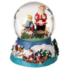 Snow globe Santa Claus fisherman relief base music box ...