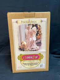 Grandeur Noel Large Porcelain Figurine, Angel in Pink Gown ...