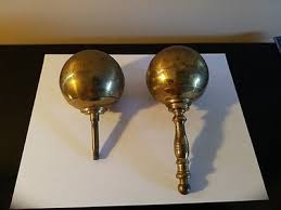 Vintage Bed Post Solid Brass Ball Pole Finial Topper Top Lot ...
