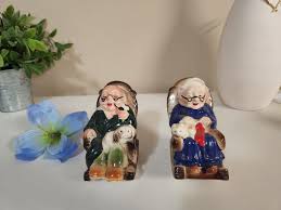 Vintage Grandpa and Grandma Rocking Chair Porcelain Salt ...