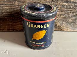 Vintage Granger Pipe Tobacco Tin, Navy Round Tin, Lid With ...