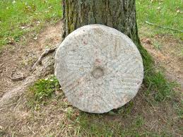 Antique Granite Millstone Grain Corn Grinding Wheel 13" x 3 ...