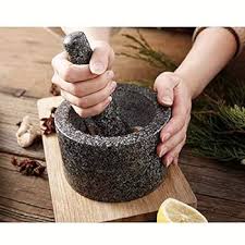 Amazon.co.jp: Mortar, Natural Granite Mortar, Pestle Grinder, Spices, Seasoning, Paste, Pesto, Guacamole, Black, 1 : Home & Kitchen