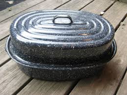 Vintage Used Roasted Roasting Pan Cookware Enamelware good ...