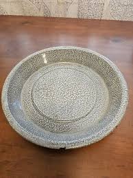 Vintage 9" Pie Plate Gray Antique Enamel Enamelware | eBay