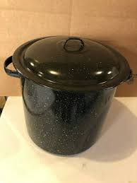 Vintage Speckled Enamel Large Stock Pot with Lid Soup pot ...
