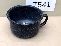 Vintage Blue/Black Speckled Metal Enamelware Coffee Mug Cup ...