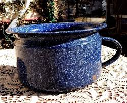 VINTAGE BLUE W WHITE SPECKLES ENAMELWARE ...