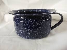 Vintage Enamelware Chamber Pot - Vintage Enamelware - Blue ...