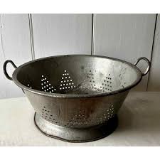 Antique dairy strainer kitchen colander oversized with handles barn find | eBay