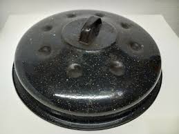Vintage ROUND LID ENAMELWARE BLACK WHITE SPECKLED ROASTER GRANITEWARE 9 1/8" OD | eBay