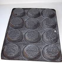 Antique vintage Porcelain grey "12 muffin pan." | eBay