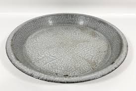 Vtg Enamelware Graniteware Gray Pie Plate Pan 10" Camping Hiking Farm Baking | eBay