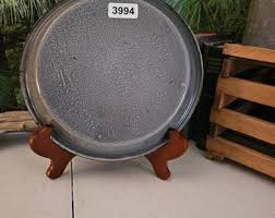 Vintage Gray Speckled Enamelware Pie Pan: Farmhouse Kitchen Decor - Etsy