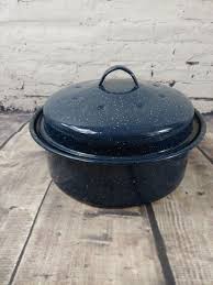 VTG Blue/White Speckled Enamelware Farmhouse Stock/Sauce Pot ...