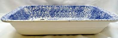 Large Italian Ceramic Lasagne/Baking Dish Rectangular Hand Painted Blue Splatter | eBay