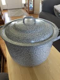 Rare Granite Ware Antique Gray / White Swirl Enamel-Uneven ...