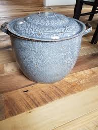 Vintage Blue Gray Enamel Stockpot - Etsy