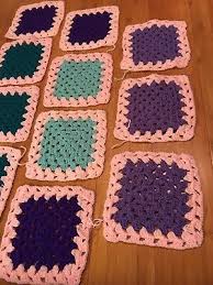 15 hand crocheted 8 X 8.5 squares for crafting, quilting. Pink border | eBay