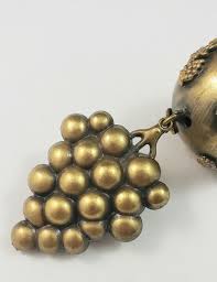 LARGE Vintage JOSEFF OF HOLLYWOOD Grape & Leaf Dangle Brooch ...