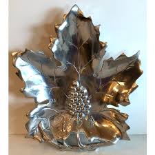 Vintage Silver and Grape Wilton Style Leaf Dish | Chairish