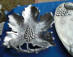 Platters Trays Leaf Grapes Leaves Metal set of 3 | eBay