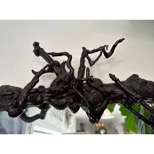 Early 20th Century Chinese Root Wood Framed Mirror | Chairish