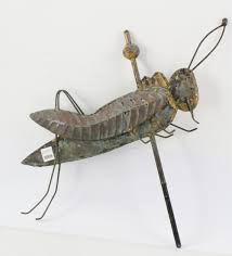 Sold at Auction: 20thC Copper Grasshopper Weathervane