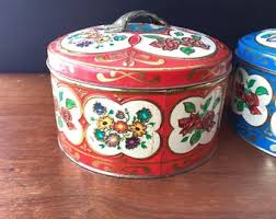 Your Choice of Tin, Round Floral Fox Biscuit Tins, Red and ...