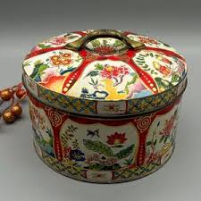 Vintage Gray Dunn Biscuit Manufacturers Floral Cookie ...