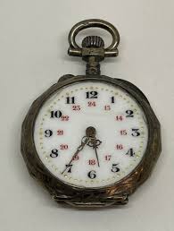 SWISS POCKET WATCH Circa 1900 Pin Set / Porcelain Dial ...