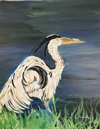 Crane In Marsh original canvas artwork 16x20 | eBay
