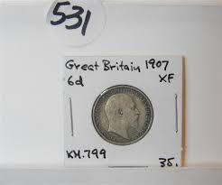 Sold at Auction: 1907 Great Britain 6 Pence Silver Coin
