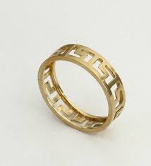 14K Yellow Gold Greek Key Openwork Pattern Band Ring Size ...