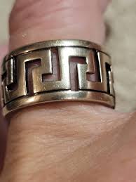 Vintage Sterling Vermeil Greek Key Band Ring Sz 9.25 - Etsy