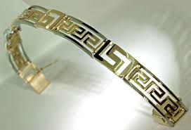 Custom 14k White Yellow Gold Bracelet Greek Key Design ...