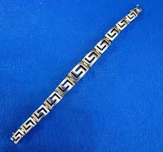 Vtg 925 Sterling Silver Greek Key Link Bracelet, Total ...