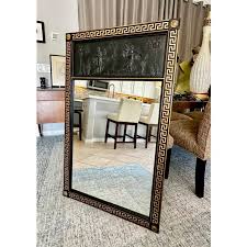 Neoclassic Style Greek Key Black Lacquered Wall Mirror ...